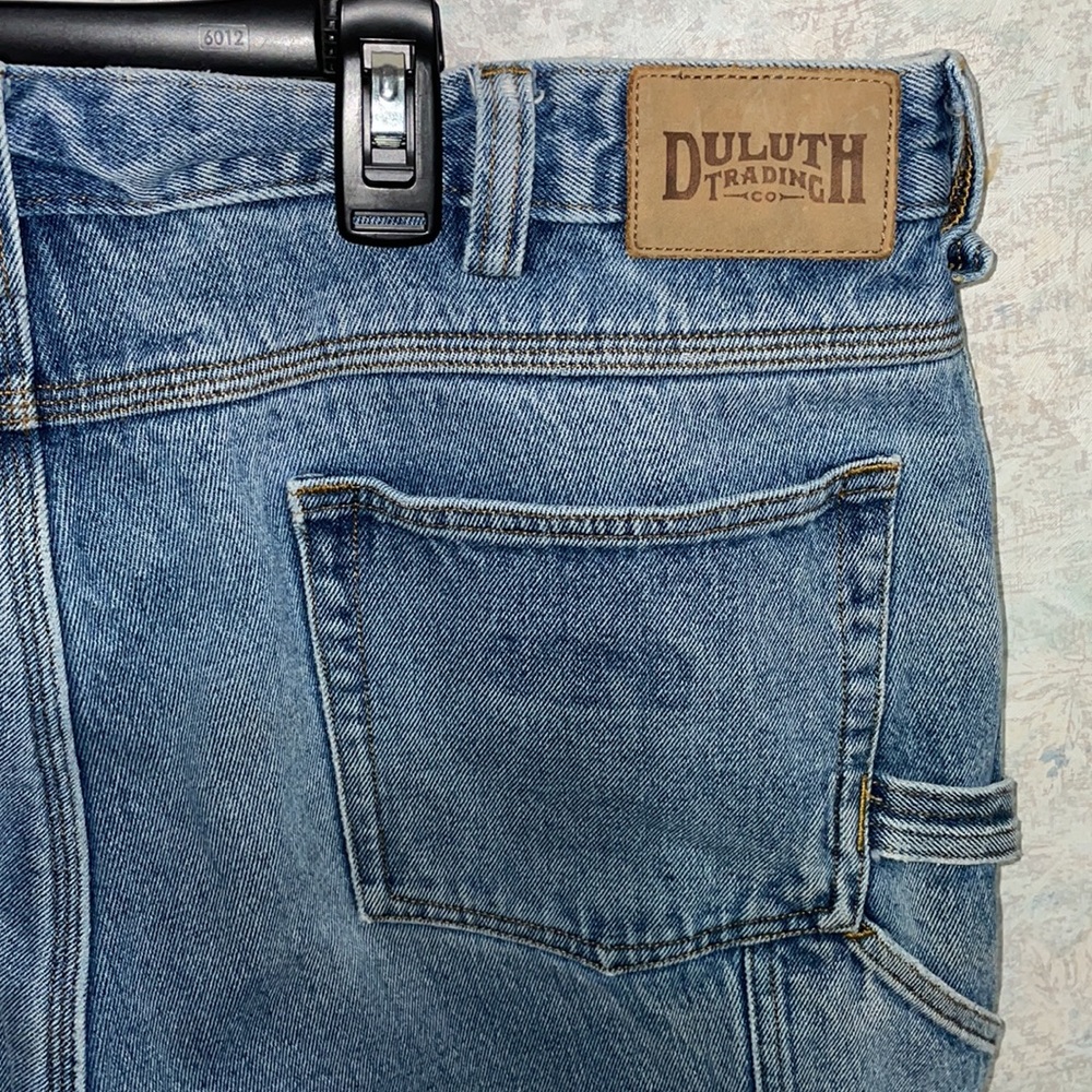 Fleece lined cargo jeans pants